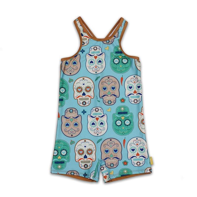 tyoub Kids Racer Back Kneesuit Zootie Skulls Calaveras | Terracotta 1year product image
