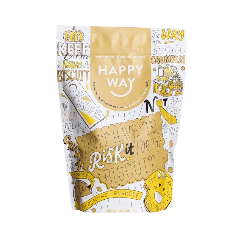 Happy Way Caramel Biscuit Vegan Protein Powder 500g product image