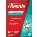 Rennie No Added Sugar Spearmint 96 Tablets