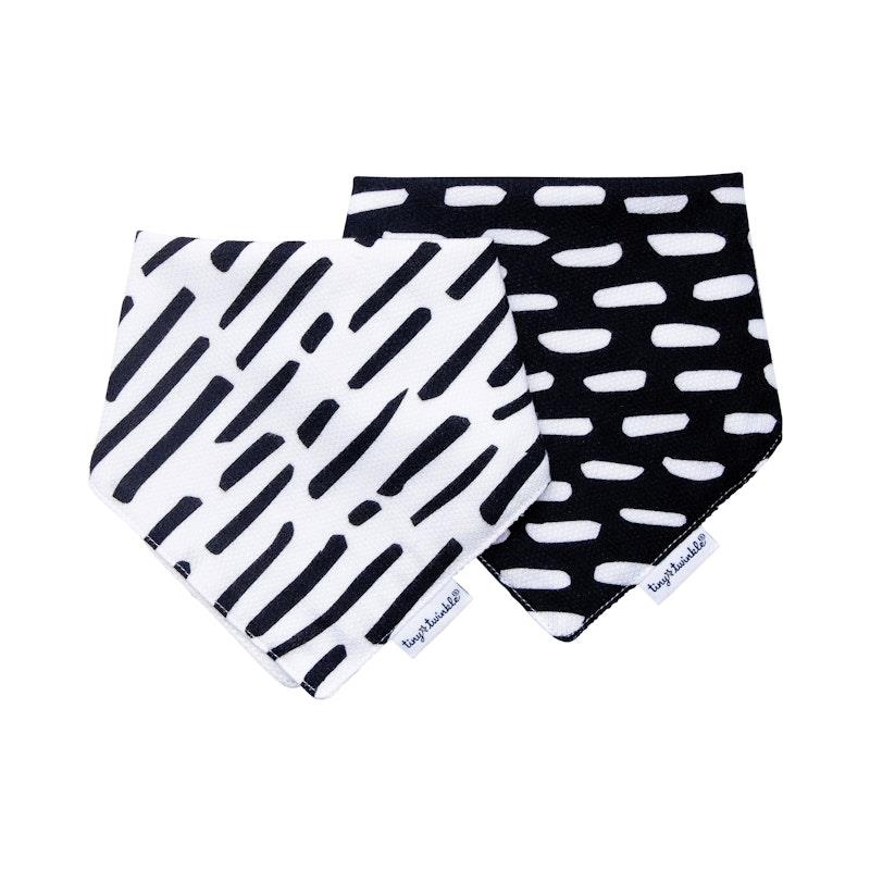 Tiny Twinkle Bandana Bib Set of 2 Black & White