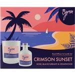 Byron Crimson Sunset Candle 160g & Reed Diffuser 75ml Xmas Gift Set