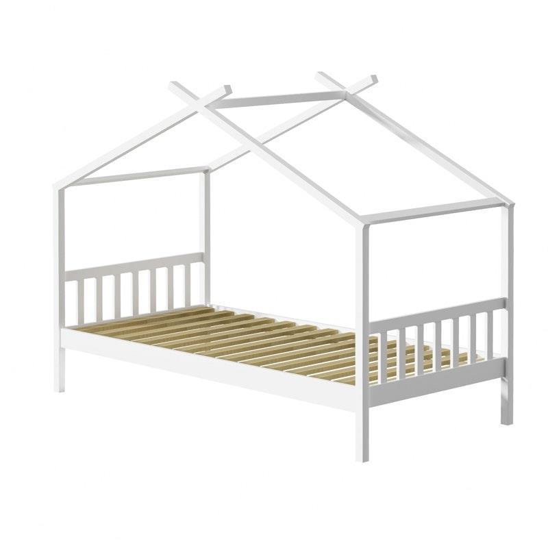 Oikiture Bed Frame Wooden Base Kids Single Timber House Beds White 1unit product image