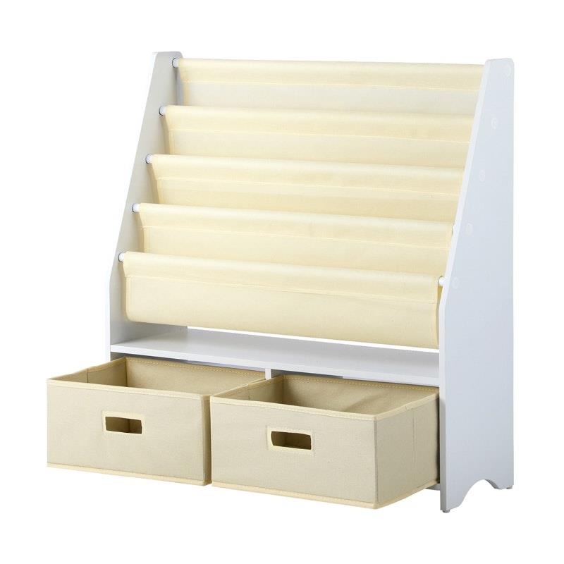 Oikiture Kids Bookshelf Bookcase Children Toys Storage Shelf Rack DIY Organiser Beige product image