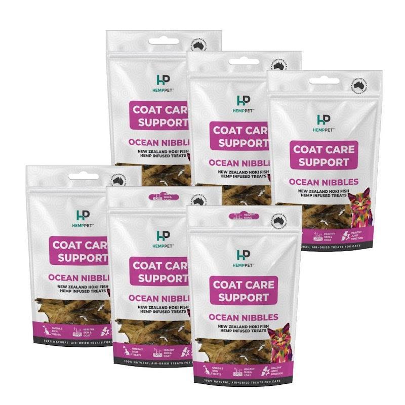 Hemp Pet Coat Care Support Treats for Cats 6Pack product image