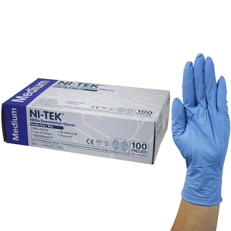 Buy NI-TEK Nitrile Powder Free Gloves Medium 100 Pieces/Box Online at ...