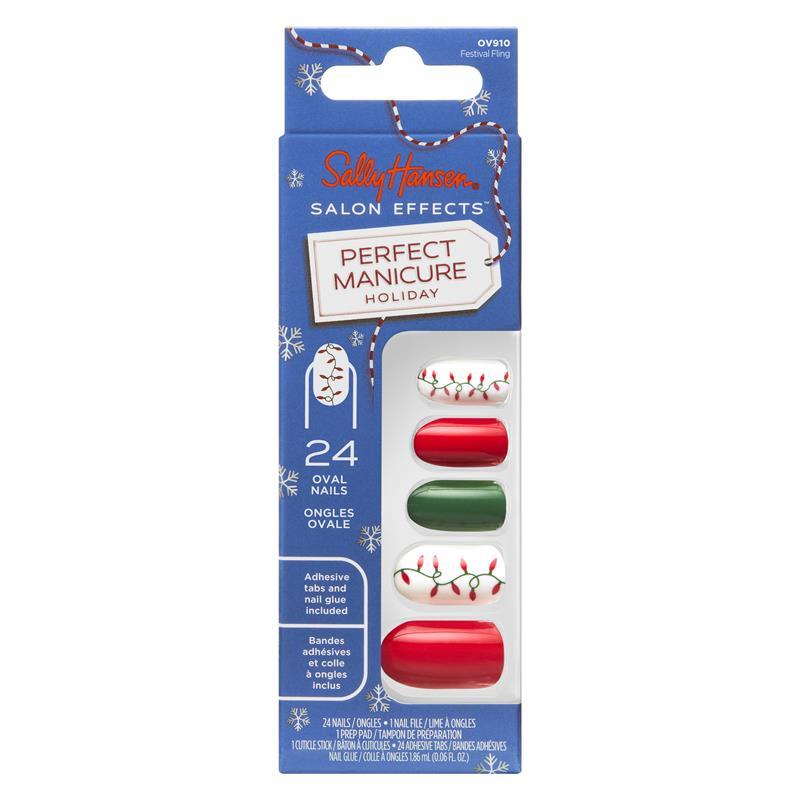 Sally Hansen Salon Effects Perfect Manicure 24 Press On Nails Once Upon A Holiday Collection Festival Fling product image