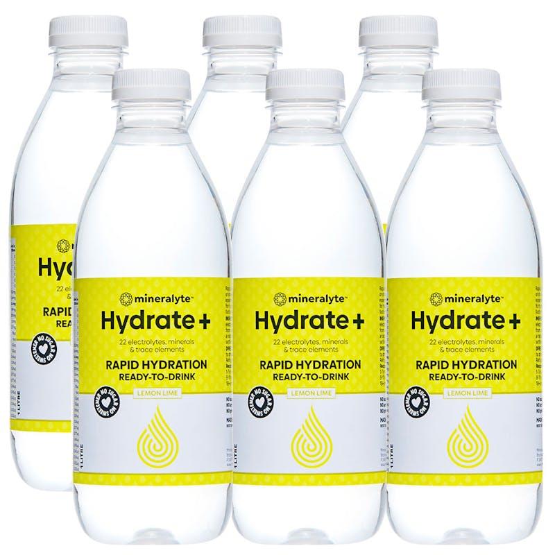 Mineralyte Hydrate+ Ready to Drink Lemon and Lime Flavoured 1L 6Pack
