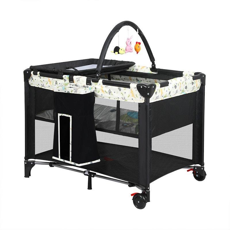 BoPeep Baby Cot Bed Crib Portable Bassinet Safety Rails Fence Foldable Travel 1pc