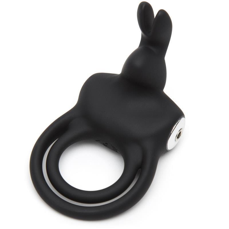 Happy Rabbit Stimulating Rechargeable Rabbit Ring Black 1pc product image