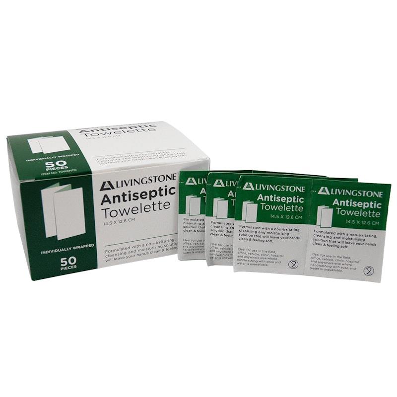 Livingstone Hand Sanitising Antibacterial Towelette 50 Pieces product image
