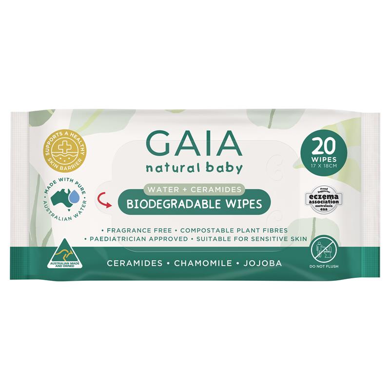 GAIA Biodegradable Water Wipes 20 Pack product image