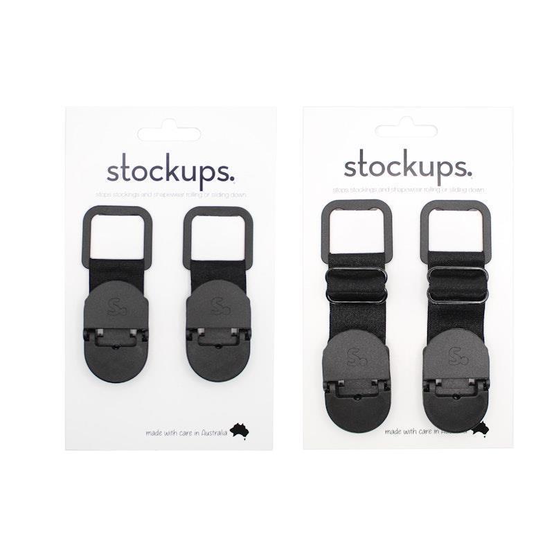 Stockups Bundle Pack 1x Non Extendable 1x Extendable Fashion Clip Sets Black