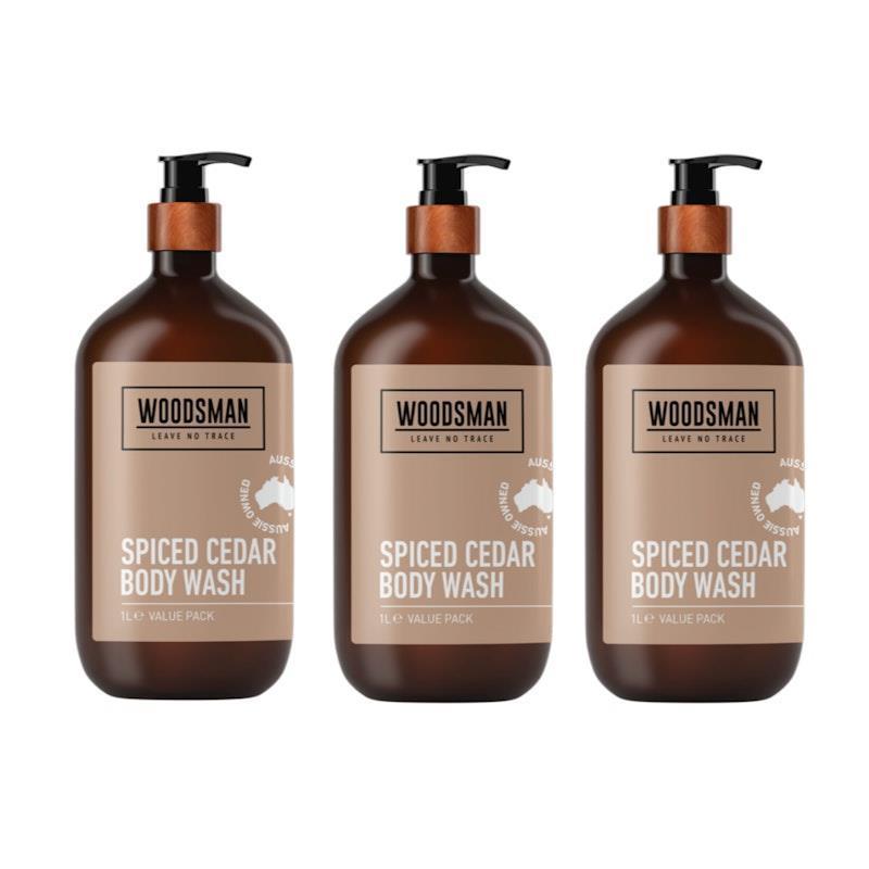 Woodsman Spiced Cedar Body Wash 1L 3 Pack product image
