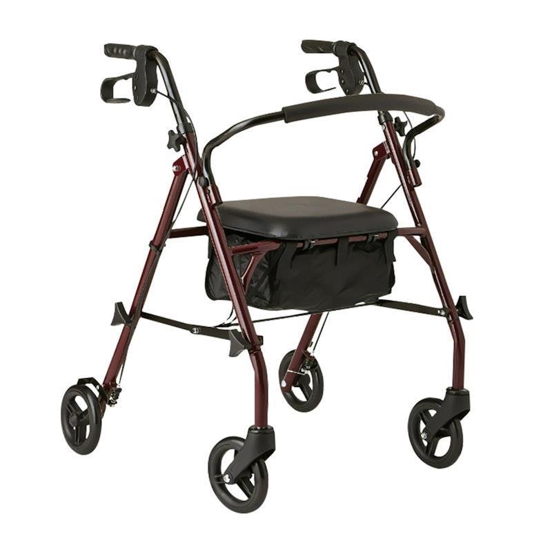 Orthonica Foldable Steel Frame Rollator Mobility Aid 4 Wheel Walker