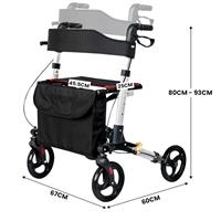 Buy Orthonica Folding Rollator Mobility Aid 4 Wheel Walker Online at ...