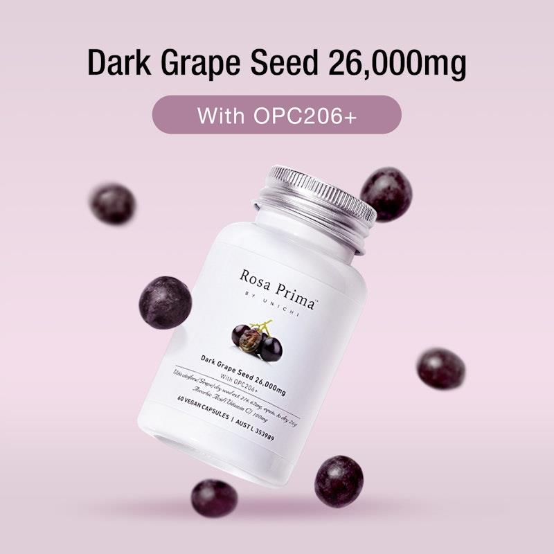 Buy Unichi Rosa Prima Dark Grape Seed 26000mg with OPC206+ 1Pack