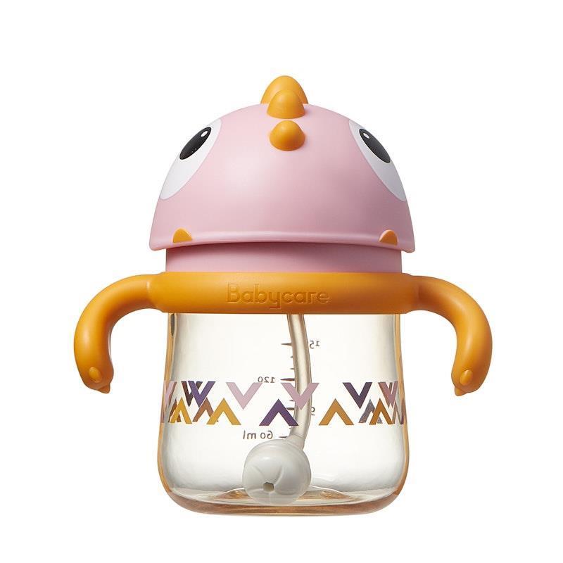 Bc Babycare T-REX TOBY Weighted Straw Sippy Cup 150ml (with Handle) Rose product image