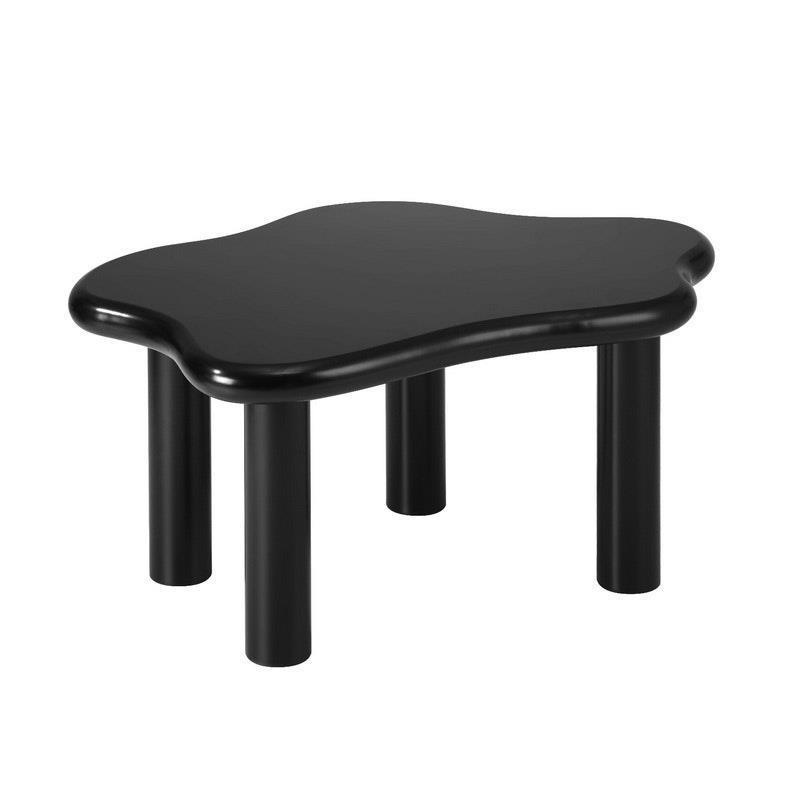 Oikiture Coffee Table Side Tables Sofa Cafe Desk Living Room Irregular Black