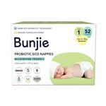 Bunjie Probiotic Eco Nappies Size 1, Up to 5kg, 52 Pack