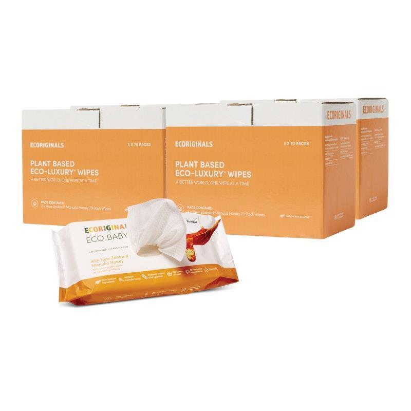 Ecoriginals 12 Packs of Baby Wipes Organic Manuka Honey product image