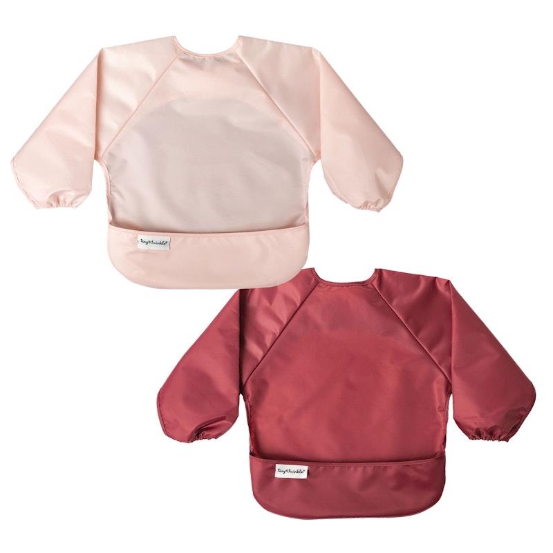 Tiny Twinkle Mess-proof Full Long Sleeve Bib 2 Pack Rose & Burgundy Small (6-24M) product image