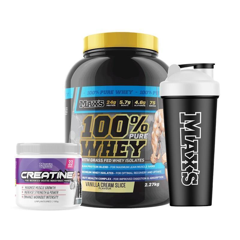 MAX'S 100% Whey Value Bundle 2.27kg - Vanilla Cream Slice Bundle product image
