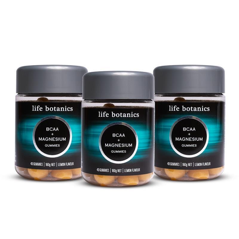 Life Botanics BCAA + Magnesium Gummies 3x40 Pack