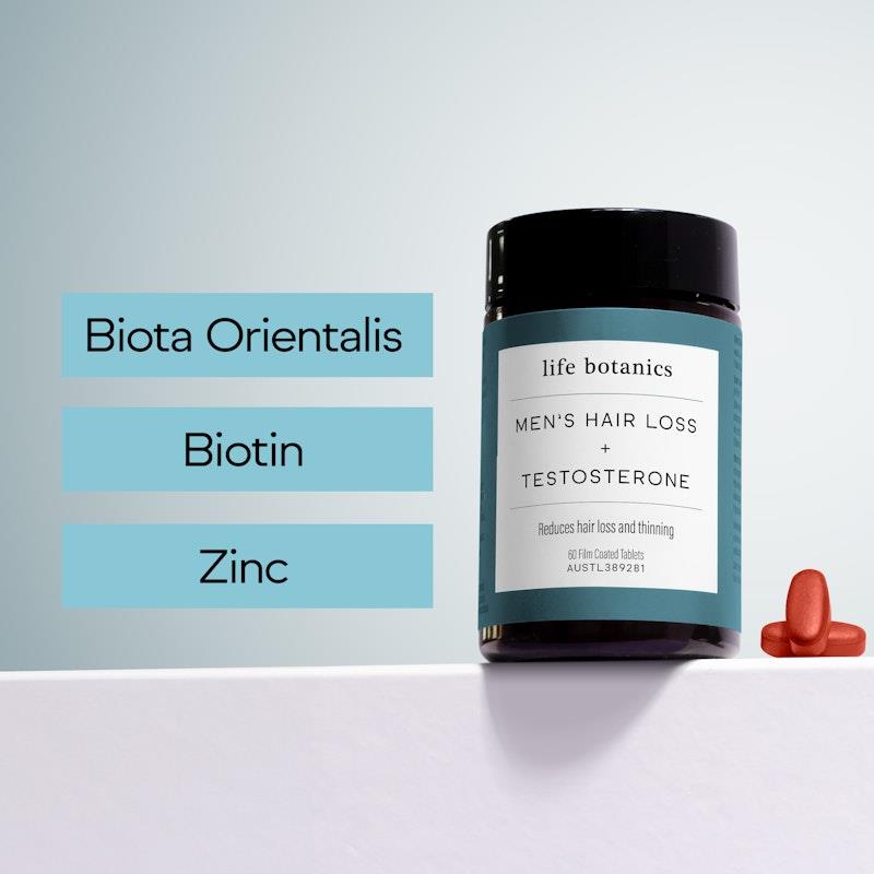 Buy Life Botanics Men's Hair Loss + Testosterone 3x60 Pack Online at ...