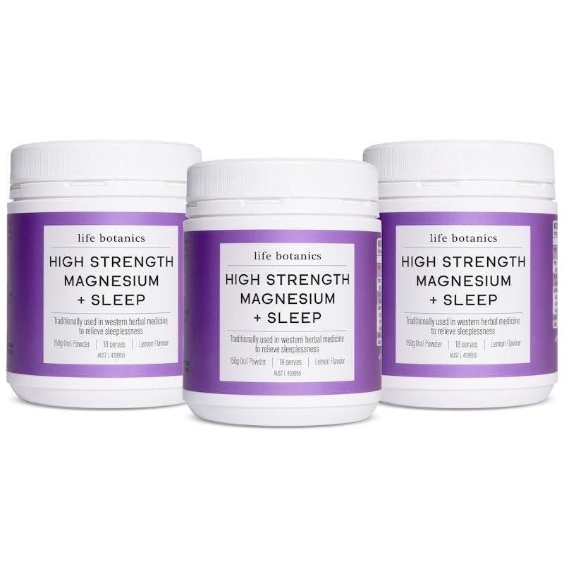 Life Botanics High Strength Magnesium + Sleep Powder 3x150g Pack product image