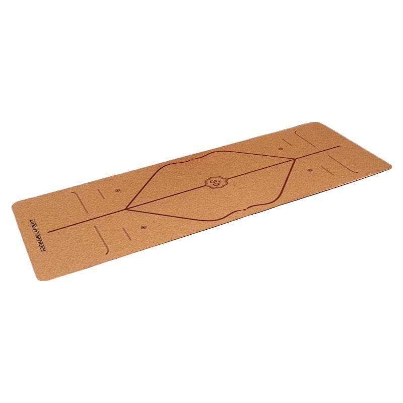 Powertrain Cork Yoga Mat with Carry Straps Home Gym Pilates Body Line