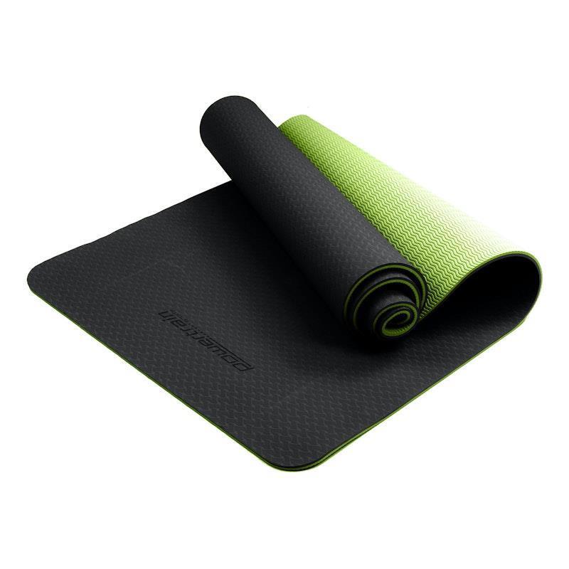 Powertrain TPE Pilates Exercise Yoga Mat 8mm Black Green product image