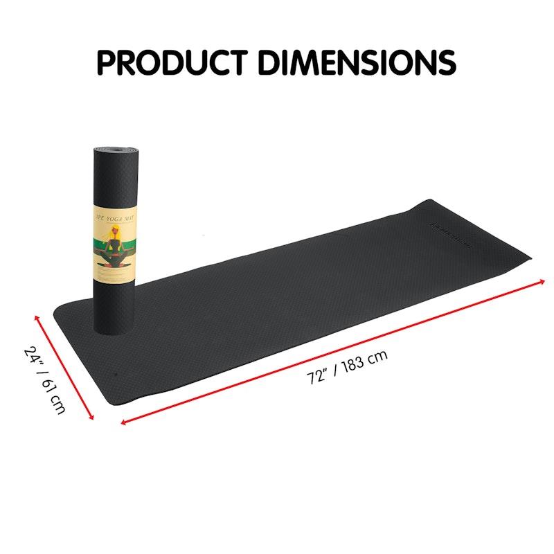 Buy Powertrain TPE Yoga Pilates Exercise Mat 6mm Black