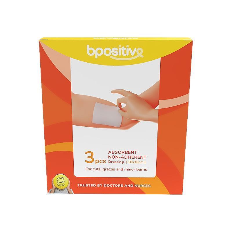 bpositive Absorbent Non-Adherent Dressing 10x10cm 2Pack product image