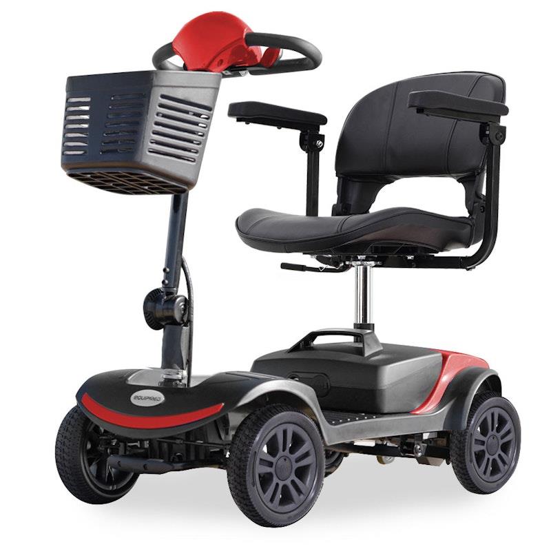 Equipmed SmartRider Folding Electric Mobility Scooter Black & Red