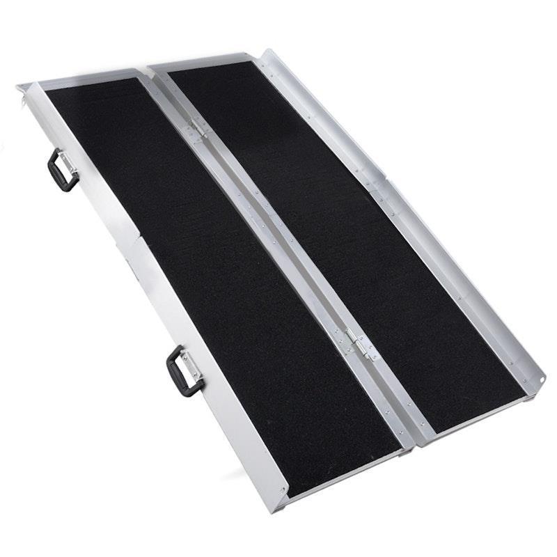 Equipmed 182cm Portable Folding Aluminium Access Ramp Black