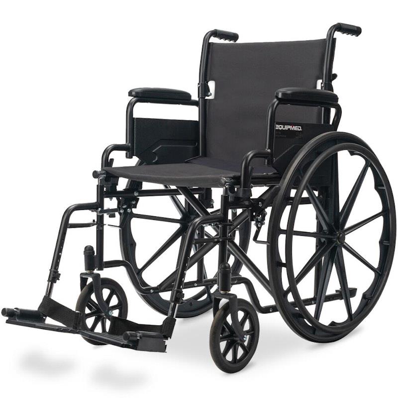 Equipmed 24 Inch Folding Wheelchair X-Large Black product image