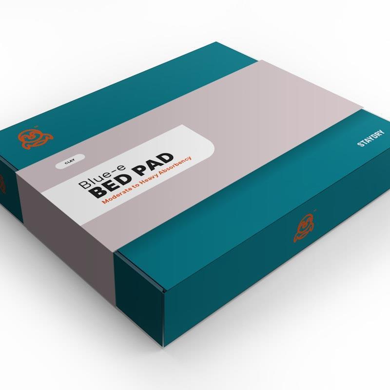 Staydry Blue-e Bed Pad Queen Bed, with Wings, Clay