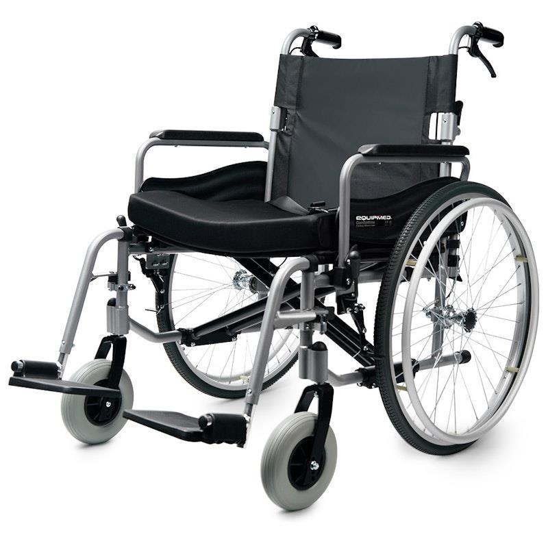 Equipmed Folding Wheelchair XXL Extra-Wide Bariatric Seat Black product image