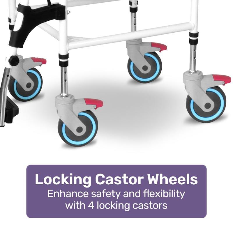 Buy Equipmed Commode Shower Chair with Wheels Black Online at Chemist ...