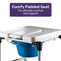 Buy Equipmed Commode Shower Chair with Wheels White & Blue Online at ...