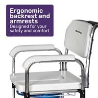 Buy Equipmed Commode Shower Chair with Wheels White & Blue Online at ...