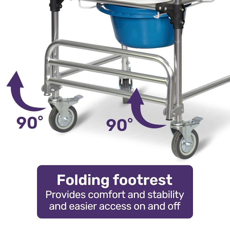 Buy Equipmed Commode Shower Chair with Wheels White & Blue Online at ...