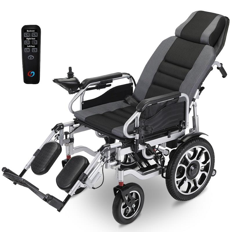 Equipmed Power Electric Wheelchair Longrange Auto Recline Grey & Black product image