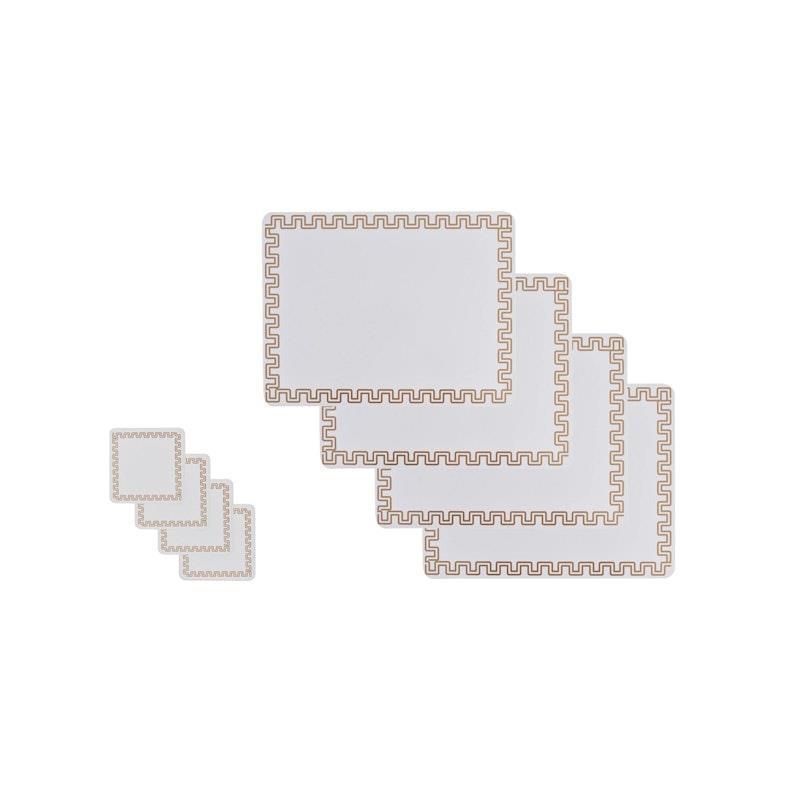 Clevinger MDF Placemats and Coasters Gold Border 8 Pieces product image