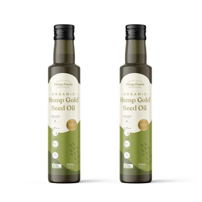Hemp Foods Australia Organic Hemp Gold® Seed Oil 500ml Twin Pack product image