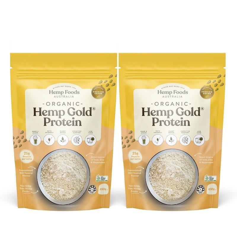 Hemp Foods Australia Organic Hemp Gold Protein Powder 450g Twin Pack