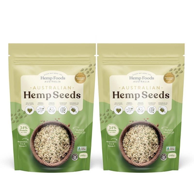 Hemp Foods Australia Australian Grown Hulled Hemp Seeds 200g Twin Pack product image