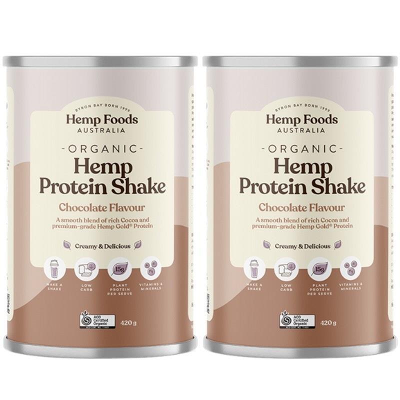 Hemp Foods Australia Organic Hemp Protein Chocolate 420g Twin Pack