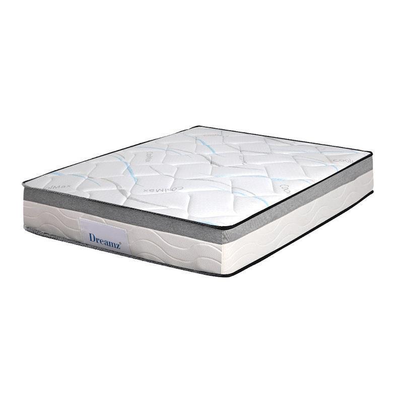 DreamZ Spring Mattress Bed Pocket Tight Top Foam Medium Firm 25CM Queen