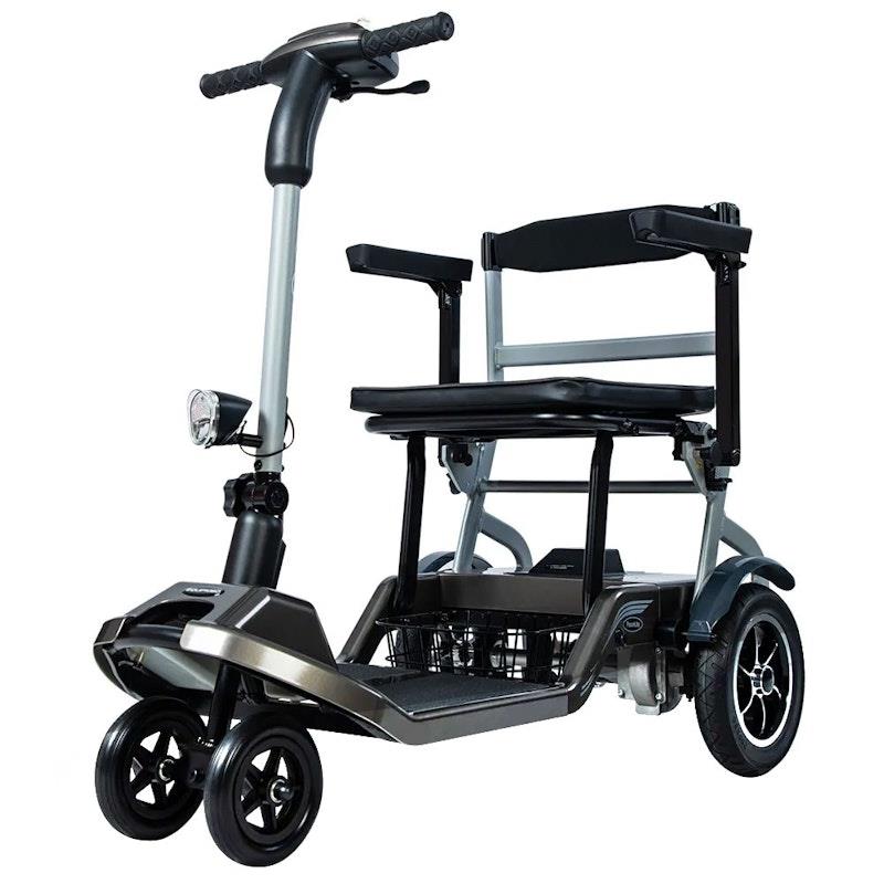 Equipmed Ultra-Lightweight Folding Electric Mobility Scooter, Brushless Motor Black